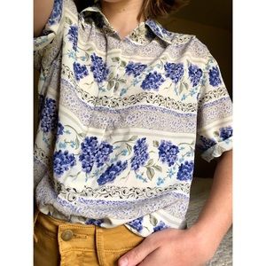 Floral button up blouse